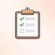 Checklist on clipboard with soft gradient