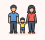 Family standing together in harmony