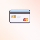 Modern credit card on pastel background